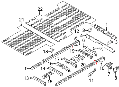 2020 Ford Transit Floor Cross Member Assembly Diagram for LK4Z-6110780-A