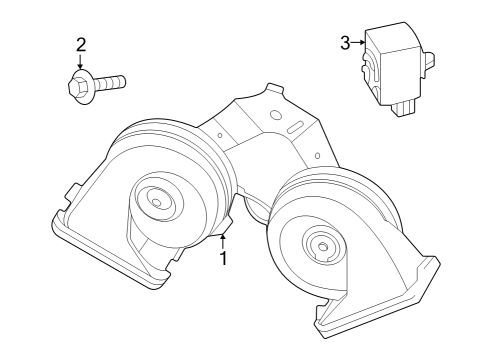 2023 Ford F-150 Lightning Horn Assembly Diagram for NL3Z-13832-E