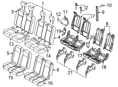 2025 Ford Transit 250 Rear Seat Components Diagram 3