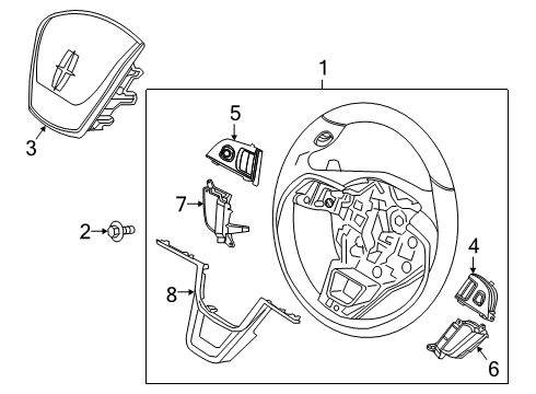 2025 Lincoln Corsair Steering Wheel Assembly Diagram for PJ7Z-3600-DG