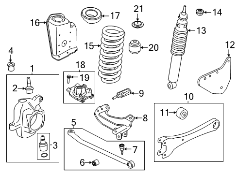 2022 Ford F-350 Super Duty Front Spring Diagram for 5C3Z-5310-M