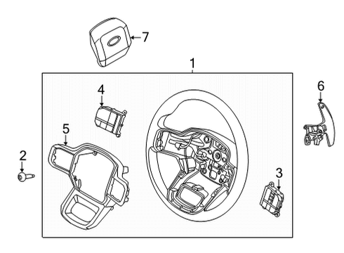 2023 Ford F-150 Steering Wheel Assembly Diagram for NL3Z-3600-PA