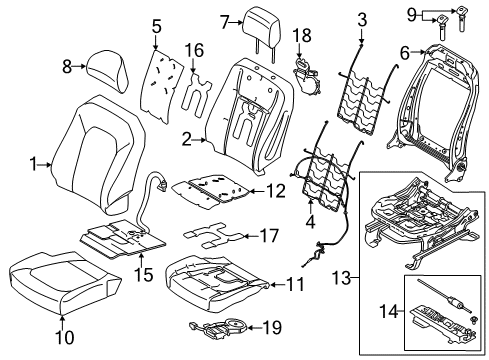 2020 Ford F-150 Seat Adjuster Motor Assembly Diagram for FL3Z-14547-F