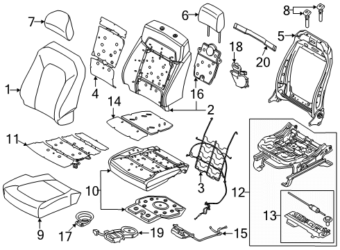2025 Ford F-150 Front Seat Components Diagram 3