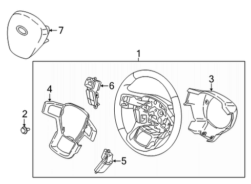 2022 Ford F-250 Super Duty Steering Wheel Assembly Diagram for LC3Z-3600-HA