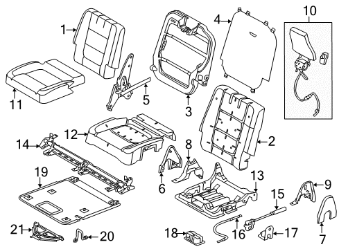2019 Ford Police Interceptor Utility Latch Diagram for AU5Z-9661142-A