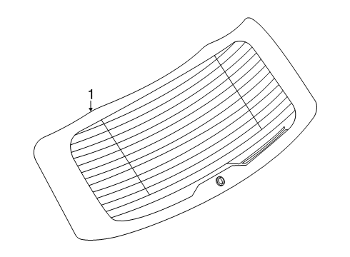 2020 Ford Escape Back Window Glass Diagram for LJ6Z-7842006-B
