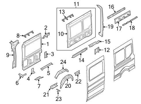 2023 Ford E-Transit FRAME - SIDE Diagram for LK4Z-5B061-A