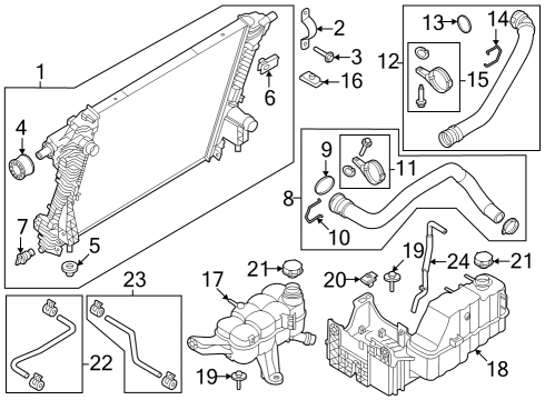 2024 Ford F-350 Super Duty Hose Overflow Diagram for LC3Z-8075-E