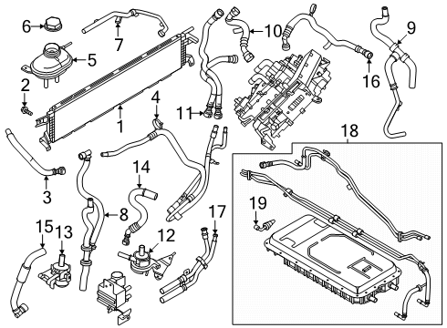 2023 Ford Explorer Heater Water Tube Diagram for L1MZ-18B402-R