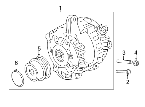 2022 Ford Mustang Alternator Assembly Diagram for GR3Z-10346-Q
