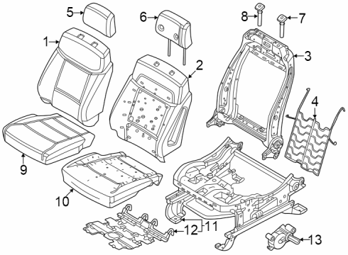 2025 Ford F-250 Super Duty Driver Seat Components Diagram 2
