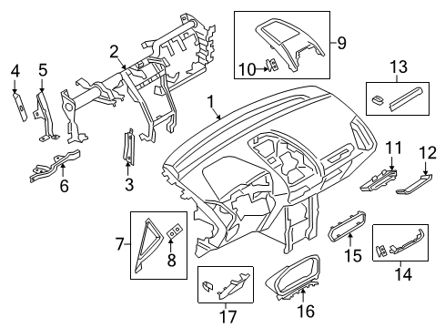 2021 Ford EcoSport Panel - Instrument Diagram for GN1Z-7404320-AJ