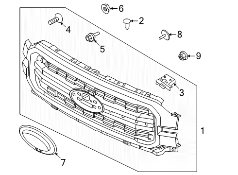 2025 Ford F-150 Grille & Components Diagram 3