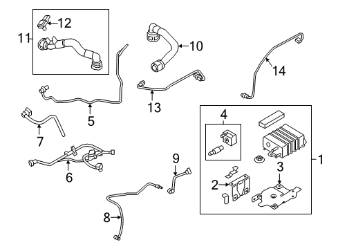 2021 Ford EcoSport Fuel Vapor Tube Diagram for GN1Z-9B033-E