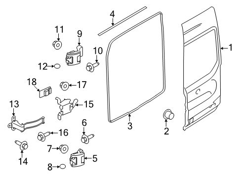 2025 Ford Transit HINGE ASY - REAR DOOR Diagram for KK4Z-6126800-C