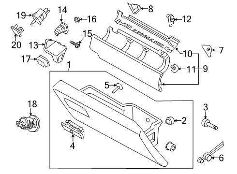 2020 Ford F-250 Super Duty Access Hole Cover Diagram for JL3Z-15044D82-AB