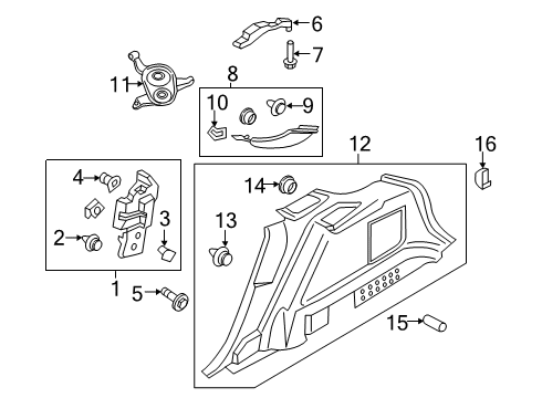 2022 Lincoln Nautilus Quarter Trim Assembly Diagram for KA1Z-5831012-AF