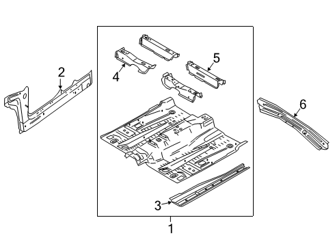 2023 Ford Edge Front Floor Pan Assembly Diagram for K2GZ-5811135-E