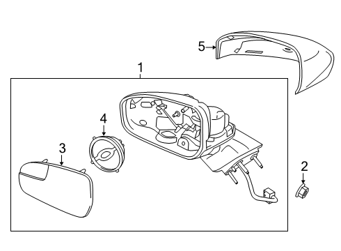 2020 Ford Police Responder Hybrid Mirror Assembly Rear View Outer Diagram for KS7Z-17683-BB