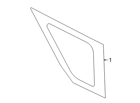 2021 Ford Bronco Sport Quarter Window Glass Diagram for M1PZ-7829710-D