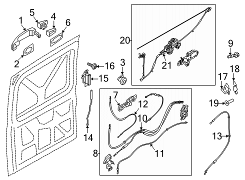 2024 Ford Transit Latch Diagram for NK4Z-61264A00-D