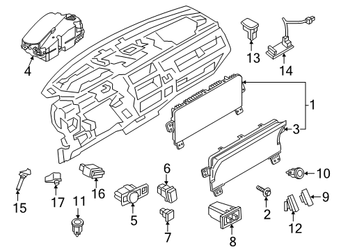 2024 Lincoln Navigator Switch Assembly Diagram for NL7Z-14529-AB