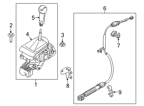 2021 Ford Mustang Gear Shift Lever Diagram for JR3Z-7210-AH