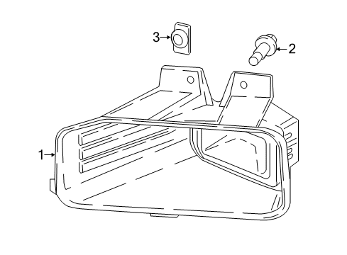 2020 Ford F-150 Fog Lamp Assembly Front Diagram for LL3Z-15200-A