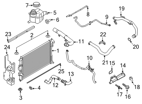 2022 Ford Explorer Radiator Hose Diagram for L1MZ-8260-D
