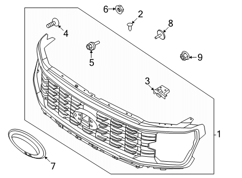 2025 Ford F-150 Grille & Components Diagram 5
