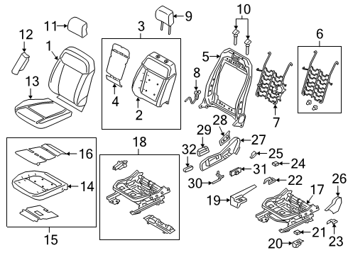 2020 Ford Ranger Seat Back Cover Assembly Diagram for LB3Z-2164416-CA