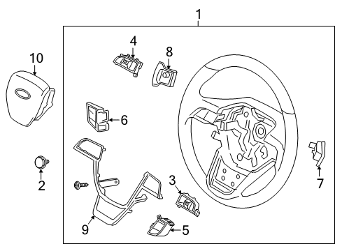 2020 Lincoln Navigator Steering Wheel Assembly Diagram for JL7Z-3600-AL