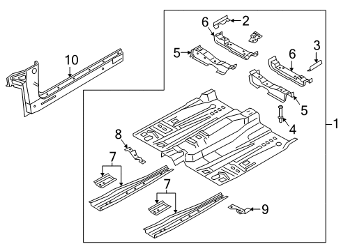 2020 Lincoln MKZ MEMBER ASY - CROSS - CENTER Diagram for DG9Z-5410777-D