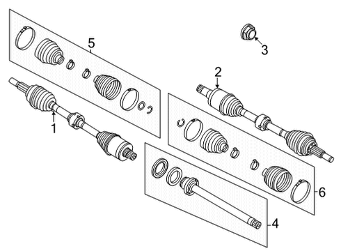 2023 Ford Mustang Mach-E Front Axle Shaft Diagram for LK9Z-3B436-B