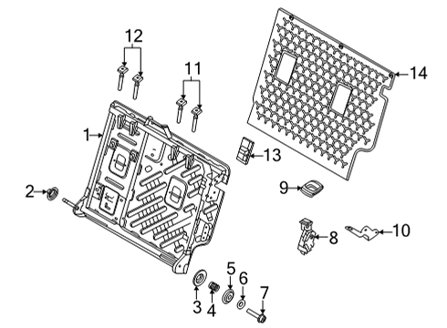 2022 Ford Bronco Sport STRIKER ASY - SEAT BACK LATCH Diagram for LX6Z-5862441-A