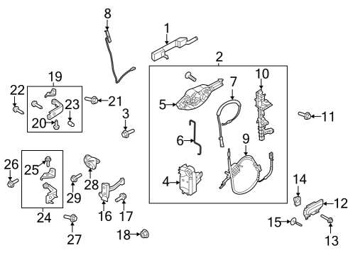 2024 Ford F-150 Lightning Latch Diagram for NL3Z-15219A65-D