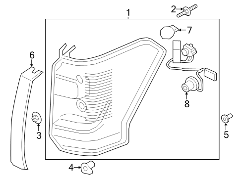 2022 Ford Expedition Rear Lamp Assembly Diagram for NL1Z-13405-F