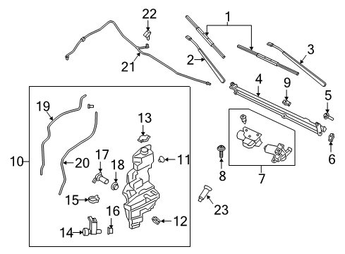 2020 Ford Expedition Reservoir Windshield Washer Diagram for JL1Z-17618-B