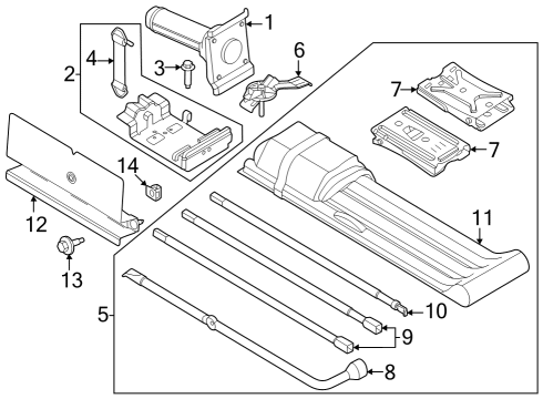 2023 Ford F-350 Super Duty Tool Roll Diagram for PC3Z-17005-G