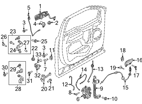 2020 Ford F-350 Super Duty Cable Assembly Diagram for HC3Z-15221A01-G