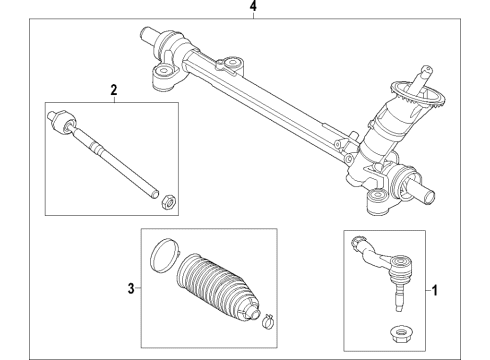 2022 Ford Mustang Mach-E Rack And Pinion Steering Gear Diagram for LJ9Z-3504-A