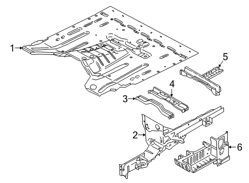 2022 Ford Transit MEMBER ASY - FLOOR CROSS - REA Diagram for PK4Z-6110624-A