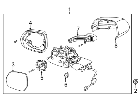 2020 Lincoln Aviator Mirror Assembly Rear View Outer Diagram for LC5Z-17683-BBPTM