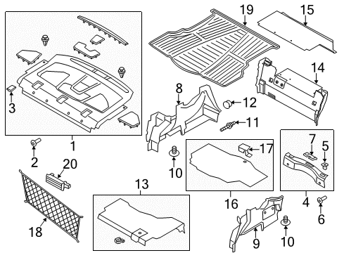 2020 Ford Fusion Carpet - Luggage Compartment Diagram for DS7Z-5413046-BF