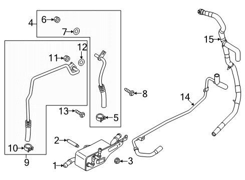 2023 Ford Edge Oil Cooler Hose Diagram for K2GZ-7890-B