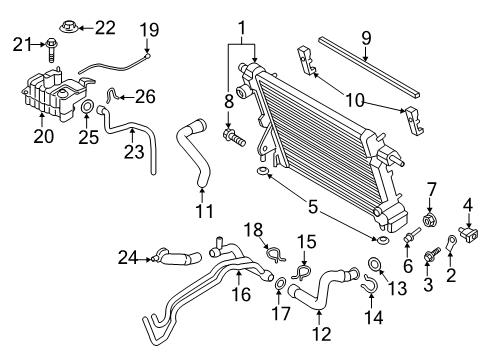 2020 Ford F-350 Super Duty Radiator Assembly Diagram for HC3Z-8005-G