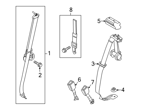 2020 Ford F-250 Super Duty Seat Belt Assembly Diagram for LC3Z-1660044-AA