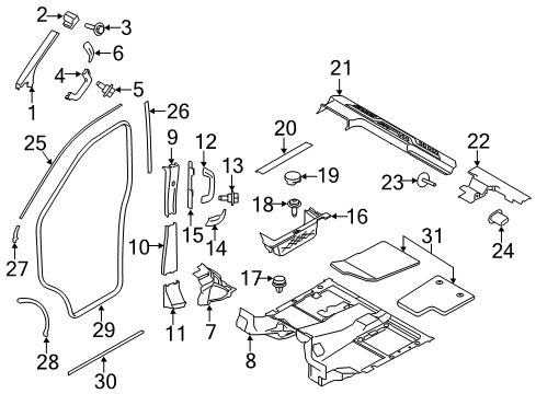 2023 Ford Transit PILLAR ASY - CENTRE "B" PILLAR Diagram for BK3Z-61243W12-BB
