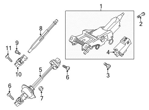 2021 Ford Mustang Yoke Assembly Diagram for FR3Z-3N725-B